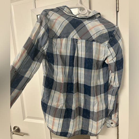 Kut from the Kloth Blue and White Plaid Button-Down Shirt - Picture 13 of 16
